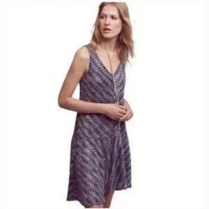 Anthropologie Maeve Westwater Chevron Pattern High Low Knit Flapper Dress Small
